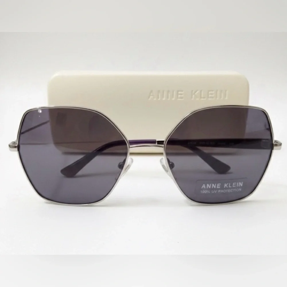 Anne Klein Gray Hexagonal Sunglasses| NWOT